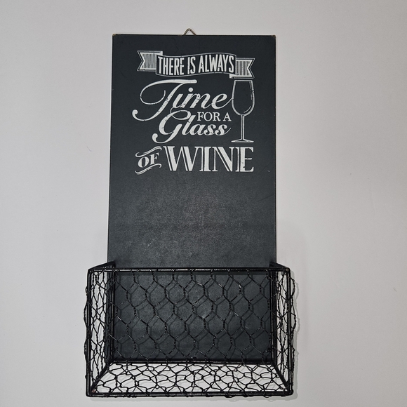 Chic Blue Wine Cork Holder Wall Decor - Picture 1 of 3